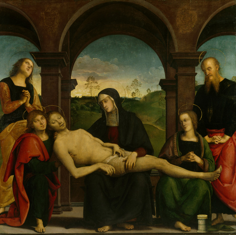 Perugino's 'The lamentation over the dead Christ' photographed in 1970, following restoration. © National Gallery of Ireland.