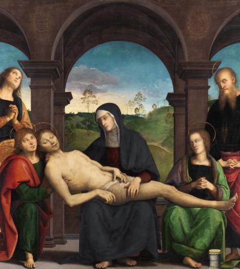 Perugino (c.1450-1523), 'The Lamentation over the Dead Christ', c.1495. © National Gallery of Ireland.
