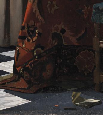 Detail of Vermeer's painting Woman Writing a Letter