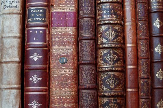 A close of image of antiquarian books