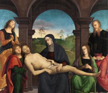 Perugino (c.1450-1523), 'The Lamentation over the Dead Christ', c.1495. © National Gallery of Ireland.