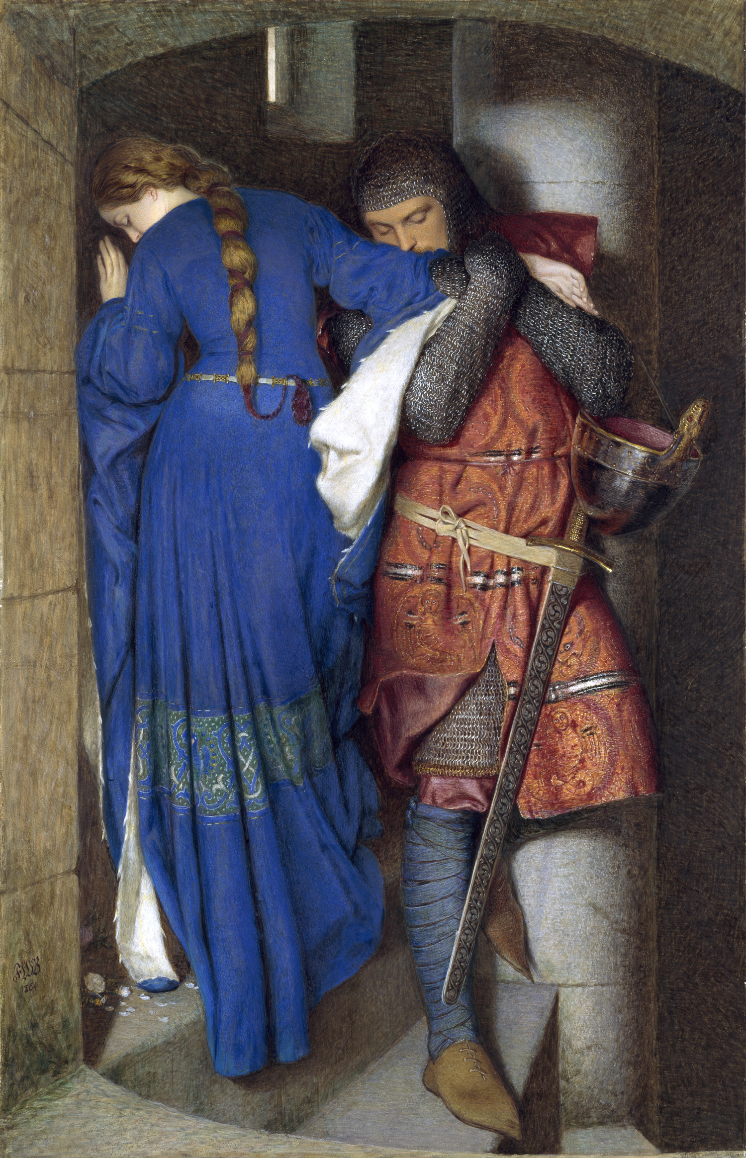 Image result for the meeting on the turret stairs by sir frederic william burton, 1864