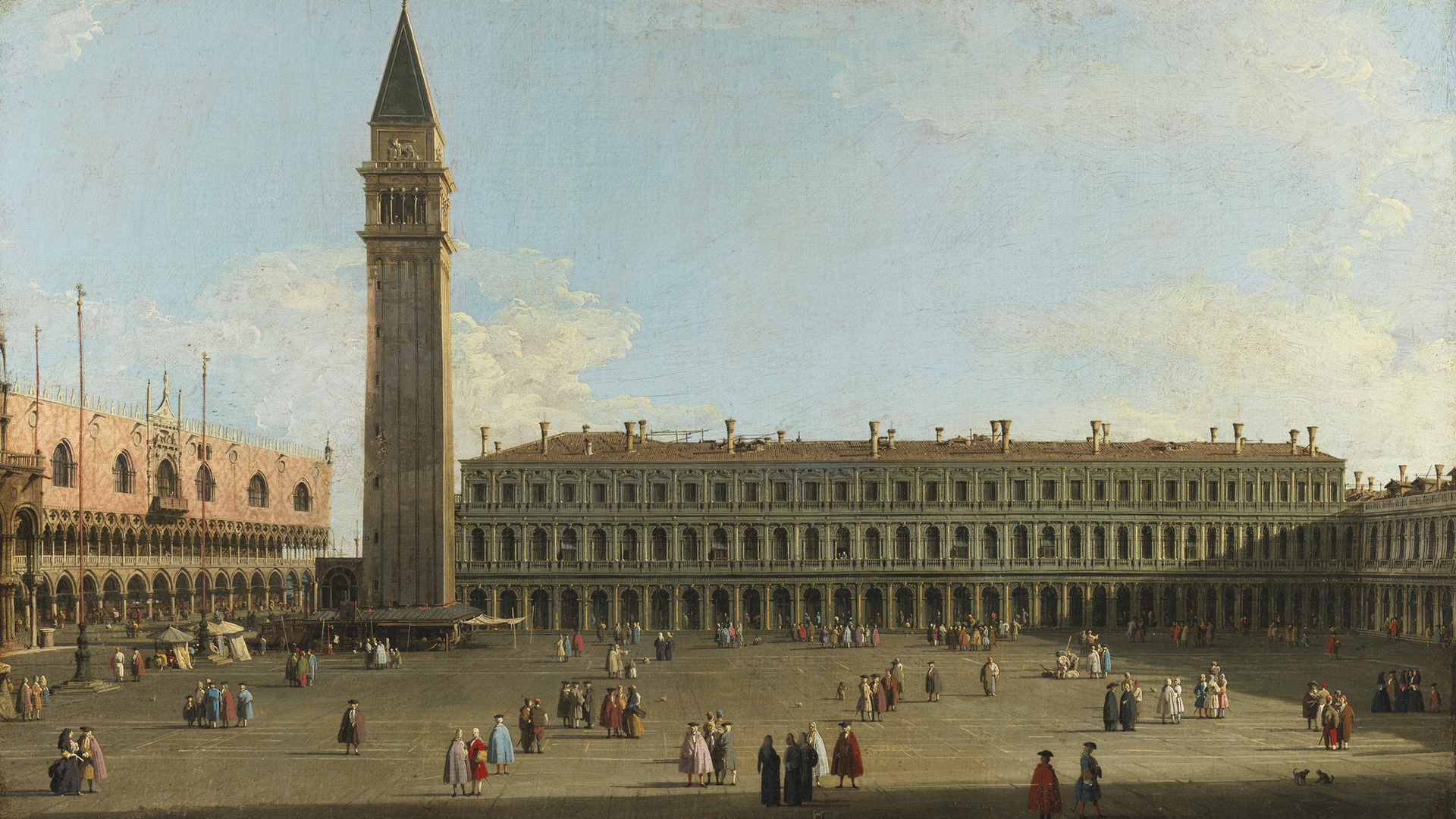 Detailed painting of St Mark's Square in Venice