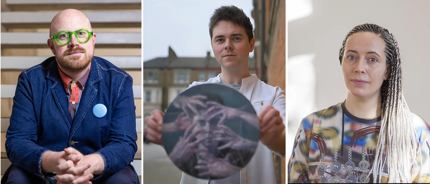 Headshots of three judges