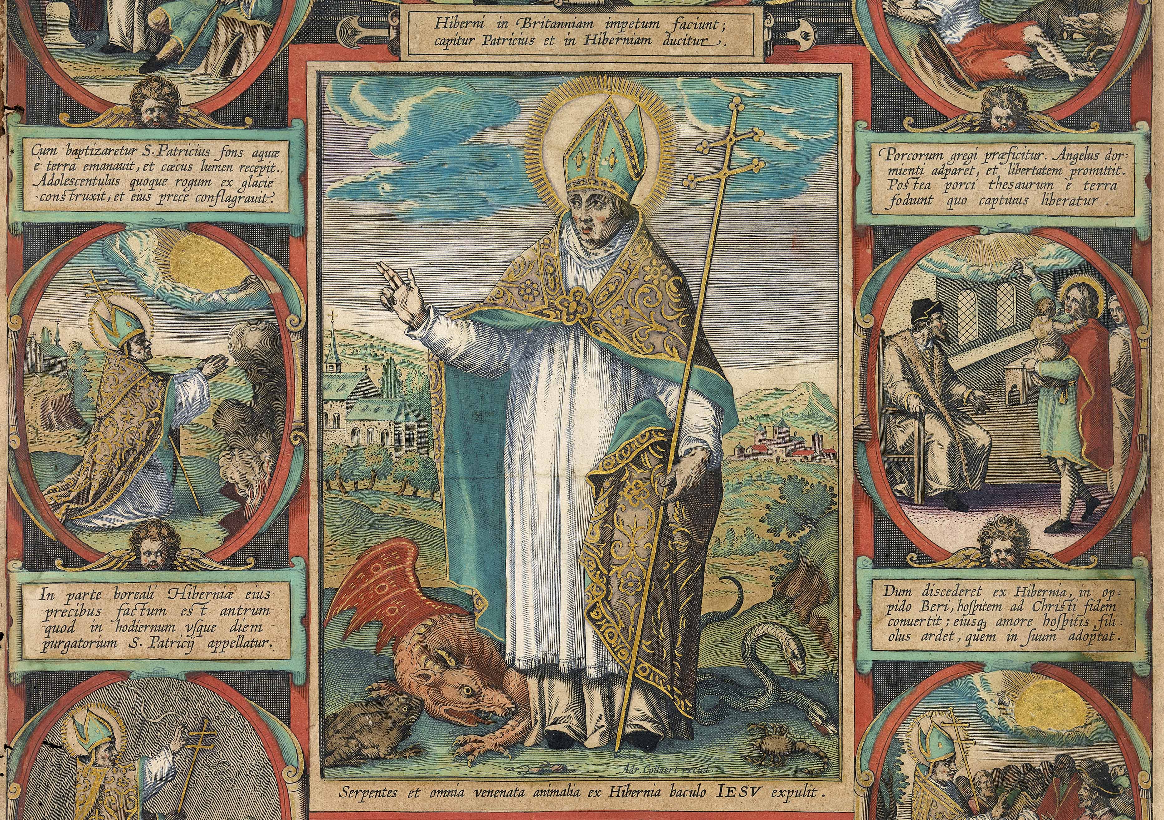 Detail of St Patrick by Adriaen Collaert