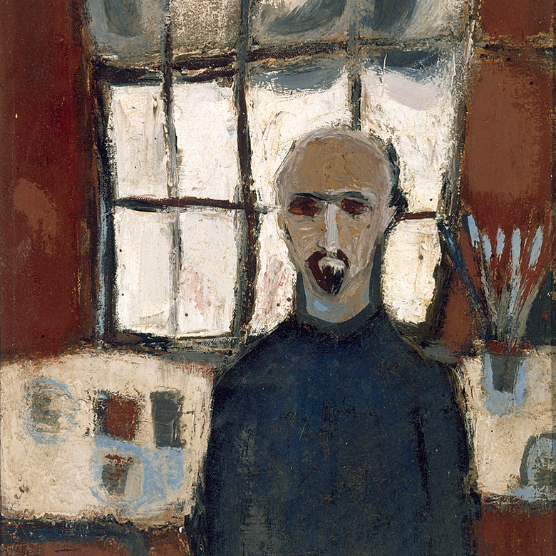 Detail from Tony O'Malley's self-portrait in the Gallery's collection.