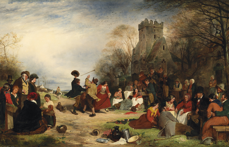 Detail from Erskine Nicol, 'The 16th, 17th (St Patrick's Day), and 18th March', 1856.Photo © National Gallery of Ireland