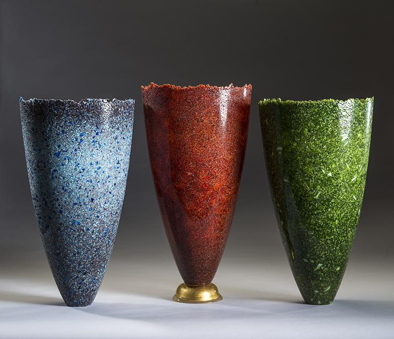Alison Lowry, Jewels, pate de verre, 75 x 22 x 22cm each. Photographer: Glenn Norwood