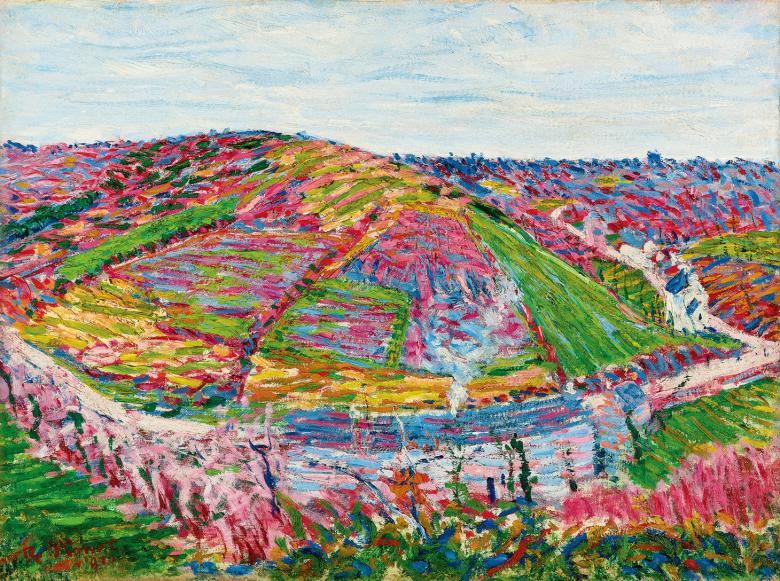 Roderic O'Conor, 'Landscape, Pont-Aven', 1892. Trustees of the W.R. Warburton 1996 Settlement. Photograph courtesy of Sotheby's