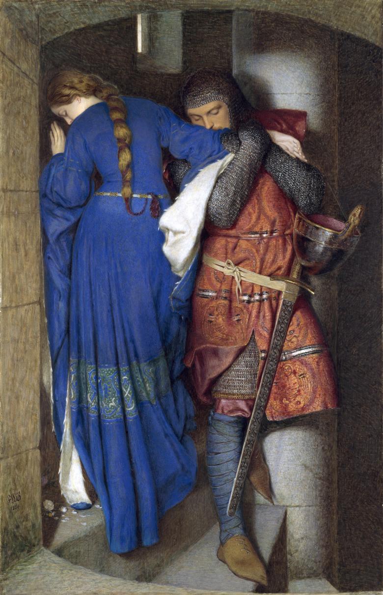 Frederic William Burton (1816-1900), 'Hellelil and Hildebrand, the Meeting on the Turret Stairs', 1864. © National Gallery of Ireland.
