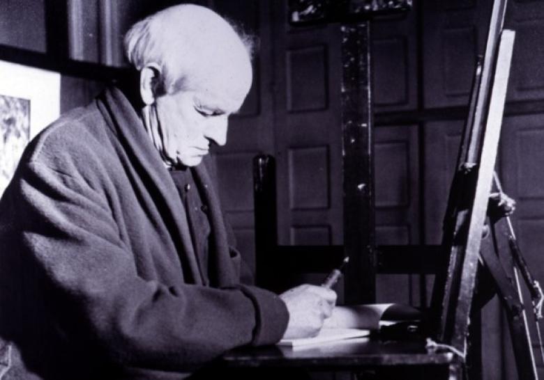 Jack B. Yeats at work. © National Gallery of Ireland