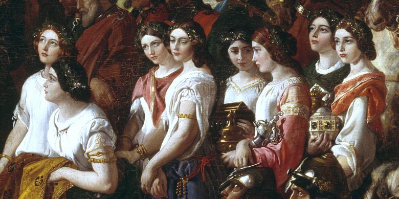Daniel Maclise (1806-1870), detail from 'The Marriage of Strongbow and Aoife', c.1854. © National Gallery of Ireland.