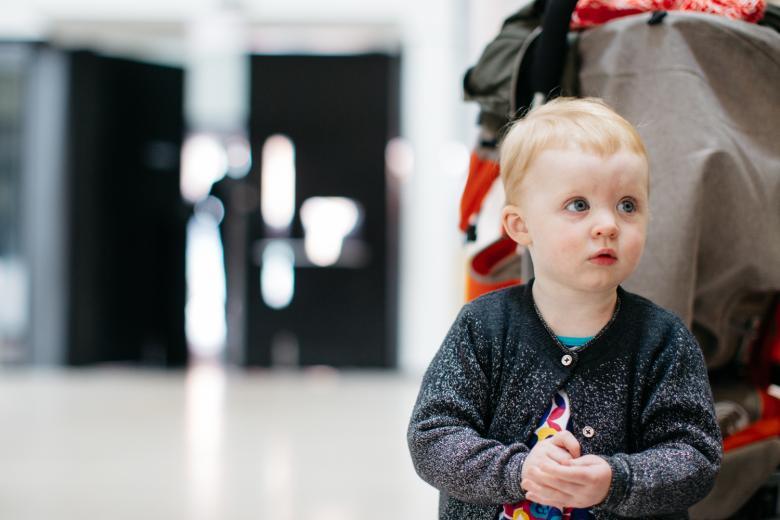 A child in the foyer of the Millennium Wing. © National Gallery of Ireland