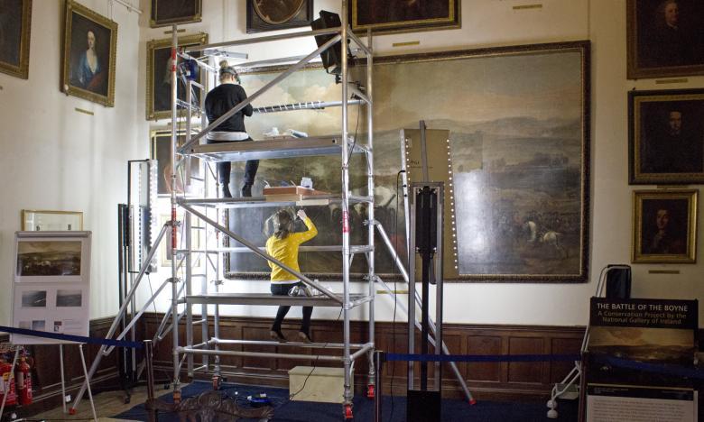 Conservation work on the Battle of the Boyne on site at Malahide Castle. © National Gallery of Ireland