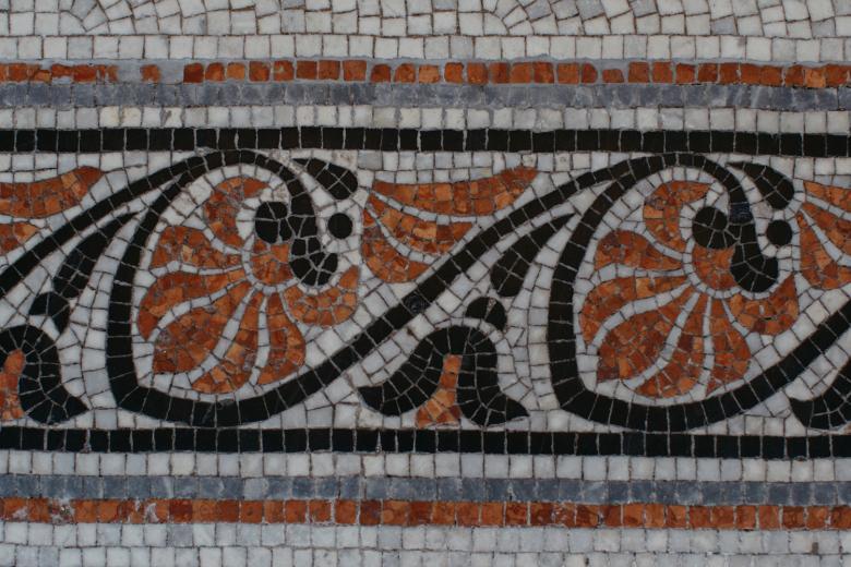 Mosaic tile details from the Merrion Square entrance. © National Gallery of Ireland. 