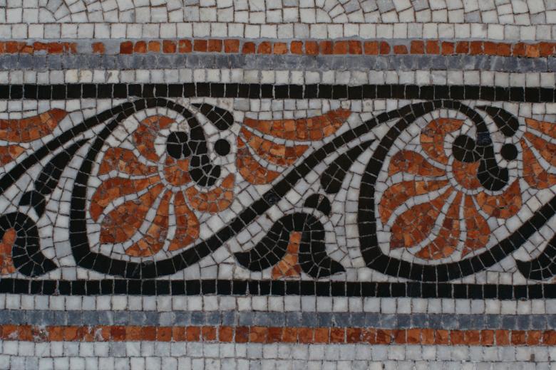 Mosaic tile details from the Merrion Square entrance. © National Gallery of Ireland. 