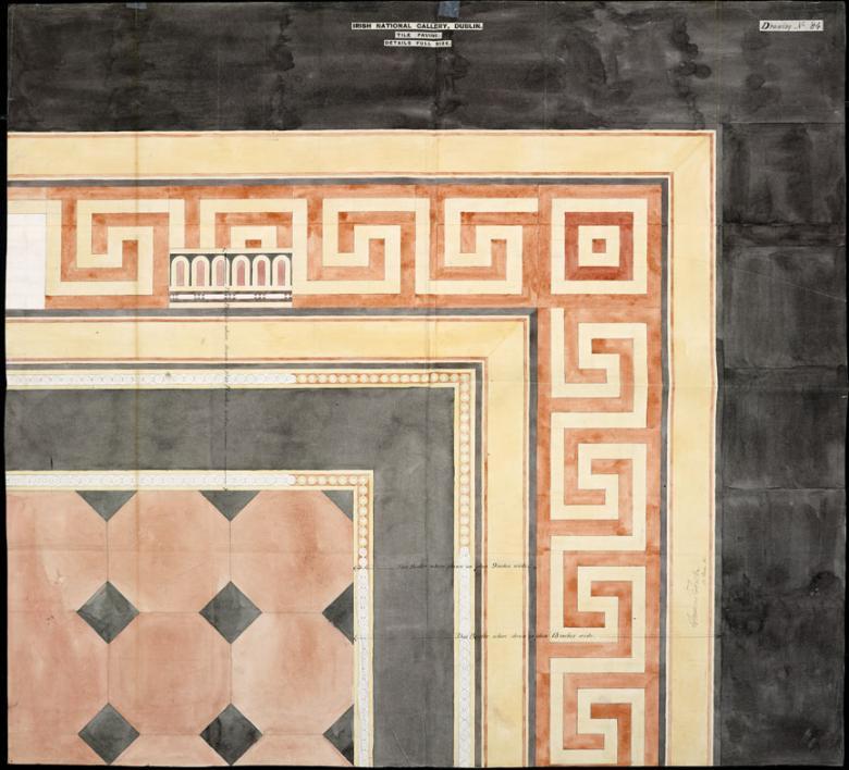 Francis Fowke (1823-1865), 'Full size detail of the National Gallery tile paving', 1861. © National Gallery of Ireland