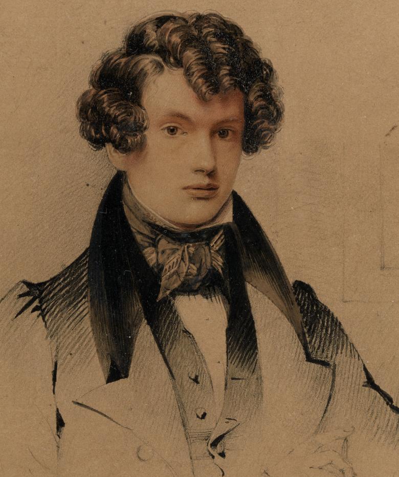 Daniel Maclise, 'Self-Portrait' (frontispiece to O'Driscoll's 'A Memoir of Daniel Maclise R.A.,' 1871), 1829. © National Gallery of Ireland