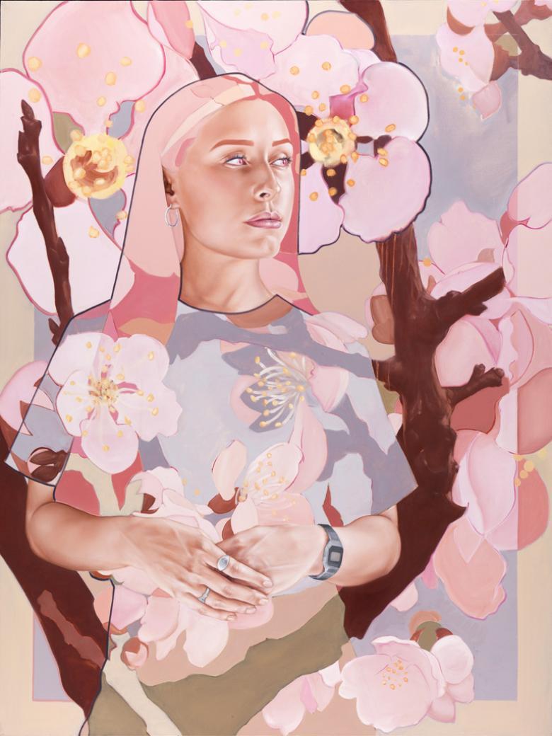 Shane Berkery (b.1992), 'Lady and the Cherry Blossoms', 2017. © the artist. Photo © National Gallery of Ireland.