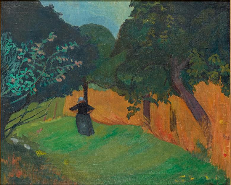 Paul Sérusier, 'Breton Woman next to a Field of Corn', c.1890-9. Image © Ashmolean Museum, University of Oxford