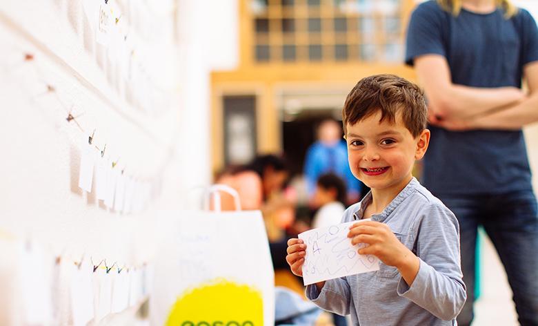 A child in the Maples and Calder Creative Space in the National Gallery of Ireland.