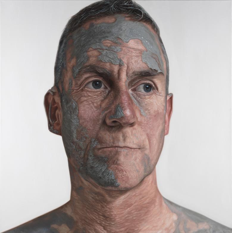 Kyle Barnes (b. 1986), 'Company Sargeant Gary Madden', 2018. Oil on canvas, 140 x 140 cm. © Kyle Barnes. Photo © National Gallery of Ireland