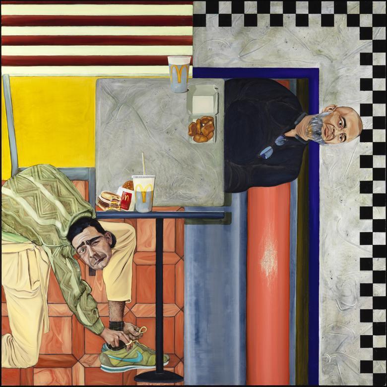 Salvatore Fullam (b. 1994), Me and my Dad in McDonalds, 2018. © Salvatore Fullam. Photo © National Gallery of Ireland.