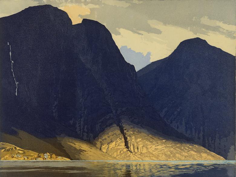Edward L. Lawrenson, Sognefjord, 1924 - detail. The British Museum: © The Trustees of the British Museum. 