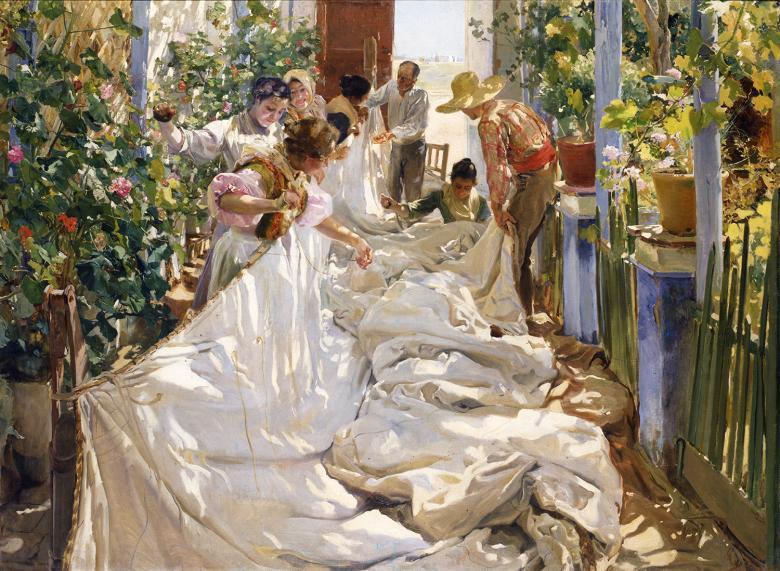 Joaquín Sorolla y Bastida (1863-1923), Sewing the Sail, 1896. 2019 © Photo Archive – Fondazione Musei Civici di Venezia