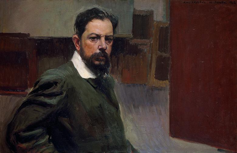 Half-length oil painting of a bearded man with dark hair.