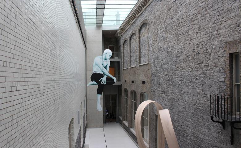 Photo of a Joe Caslin mural in the National Gallery of Ireland courtyard