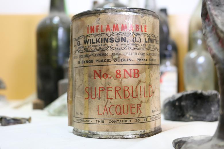 Old tin of lacquer found during refurbishment