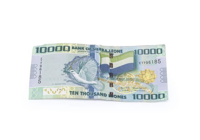 A bank note from Sierra Leone