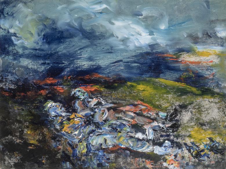 An expressionistic painting. 