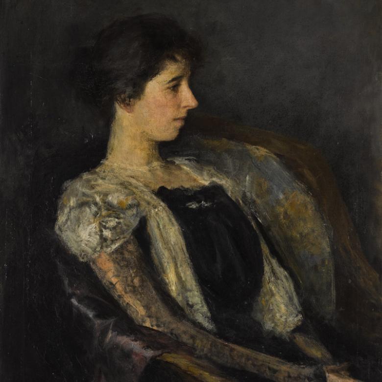 John  Butler Yeats (1839-1922), 'Portrait of Elizabeth Corbet ‘Lolly’ Yeats' - detail. Courtesy, Sotheby’s.