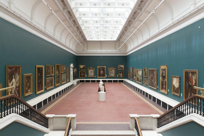 View of the newly refurbished Grand Gallery in the National Gallery of Ireland. Photo © National Gallery of Ireland.