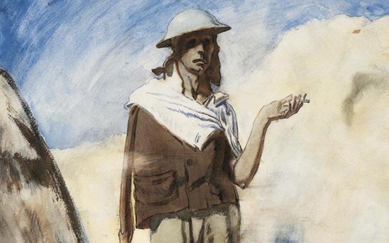 William Orpen (1878-1931), 'Man with a Cigarette', 1917 - detail. Photo © Imperial War Museum.