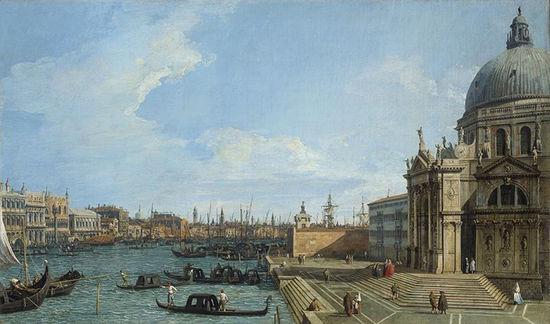 Canaletto (1697-1768), 'The Grand Canal with Santa Maria della Salute', c.1729-30, c.1733. Royal Collection Trust/© Her Majesty Queen Elizabeth II 2018