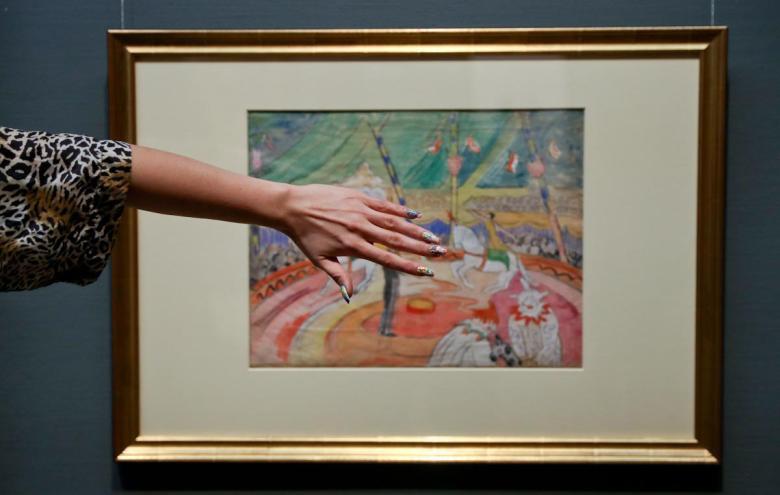 Pictured on 12 June 2018 at the launch of a new one-year collaboration between Tropical Popical nail salon and the National Gallery of Ireland, Michelle Horan models a new nail art design inspired by Mainie Jellett (1897-1944), Under the Big Top at a Circus. The painting is on view in the exhibition: Circus250: Art of the Show, 9 June - 14 October 2018, National Gallery of Ireland. Room 31 (Hugh Lane Room). Admission free.  Photo: Tony Maxwell  © Maxwell Photography