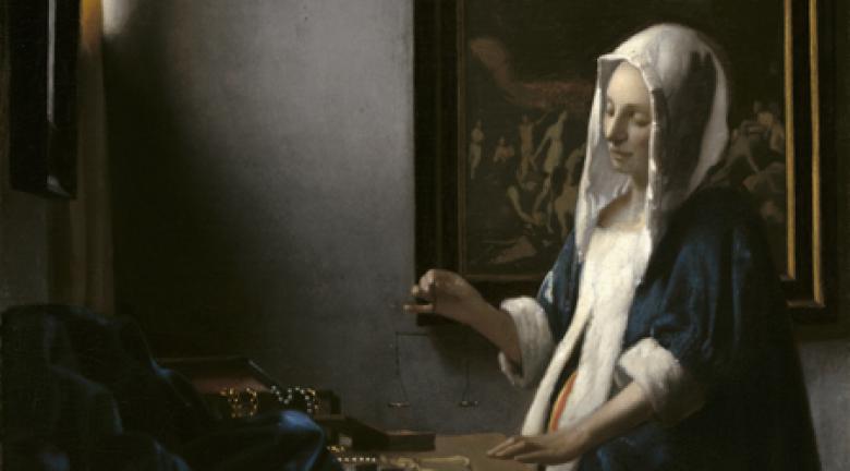Johannes Vermeer (1632-1675), 'Woman with a Balance', c. 1663–4. Widener Collection. Courtesy National Gallery of Art, Washington.