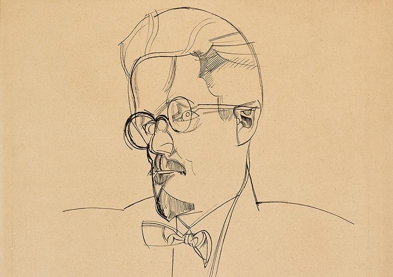 Line drawing of James Joyce