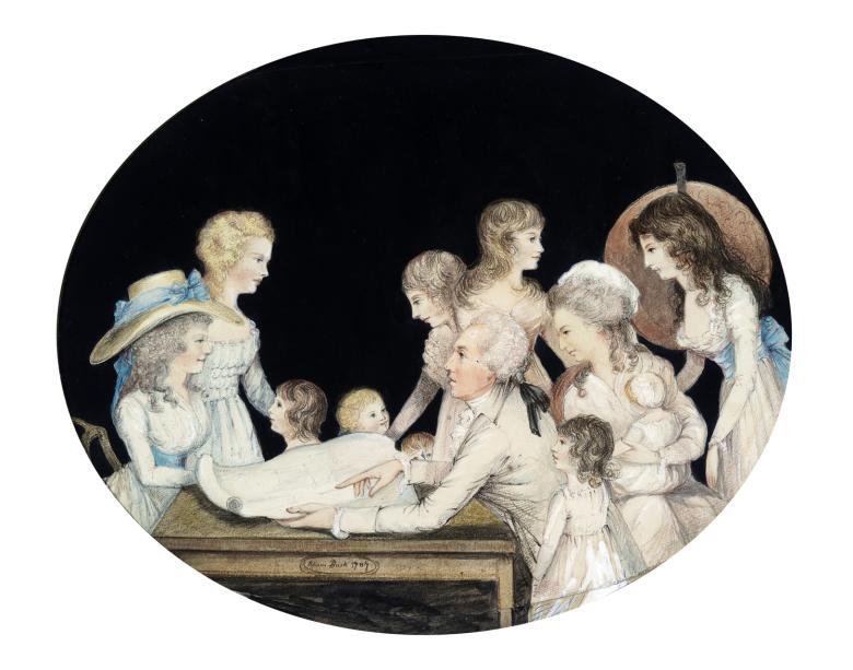 Miniature portrait of the Edgeworth family