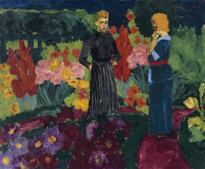 Emil Nolde (1867-1956), 'Two Women in a Garden', 1915. Copyright the artist's estate.