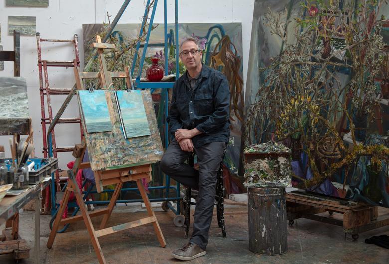 Self-portrait photo of Nick Miller in his studio