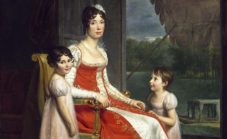 Detail from a portrait of Julie Bonaparte with her daughters Zénaïde and Charlotte.