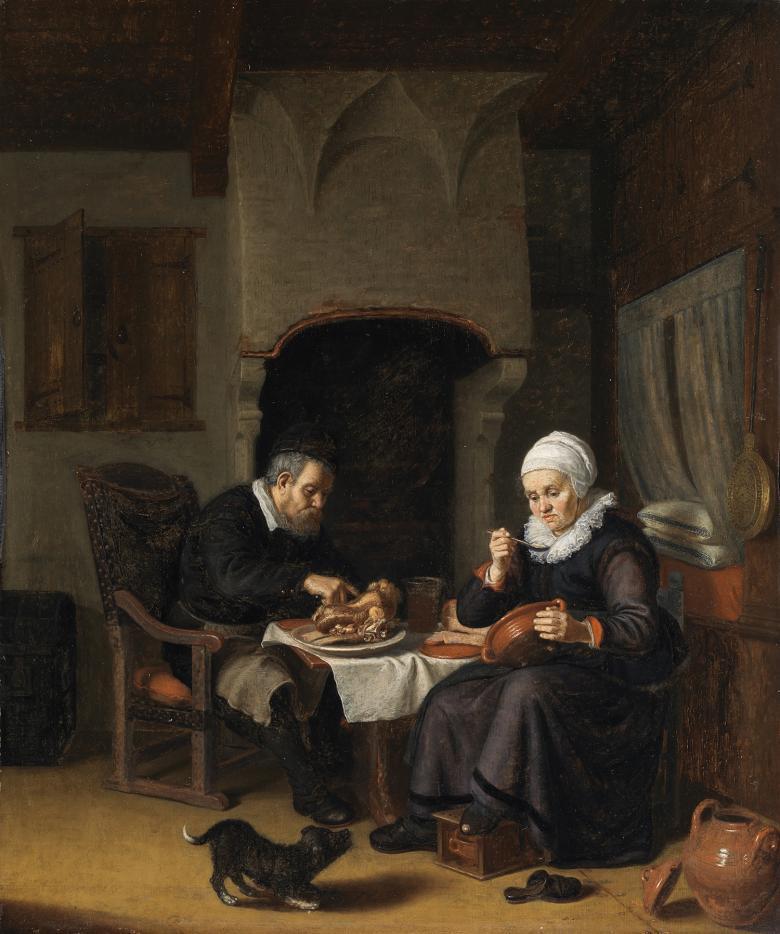A couple eating a meal