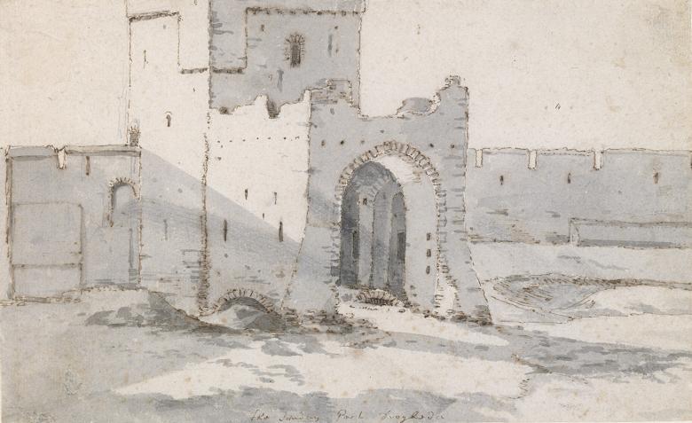 Topographical drawing of fortified gate in Drogheda town wall