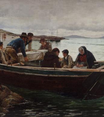 William Henry Bartlett (1858-1932), 'The Last Brief Voyage: A Connemara Funeral', 1887.