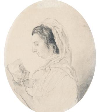 Maria Spilsbury Taylor, 'Self-portrait holding drawing', c.1815. Image © National Gallery of Ireland.