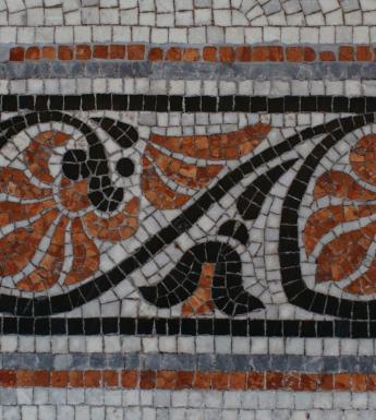 Mosaic tile details from the Merrion Square entrance. © National Gallery of Ireland.